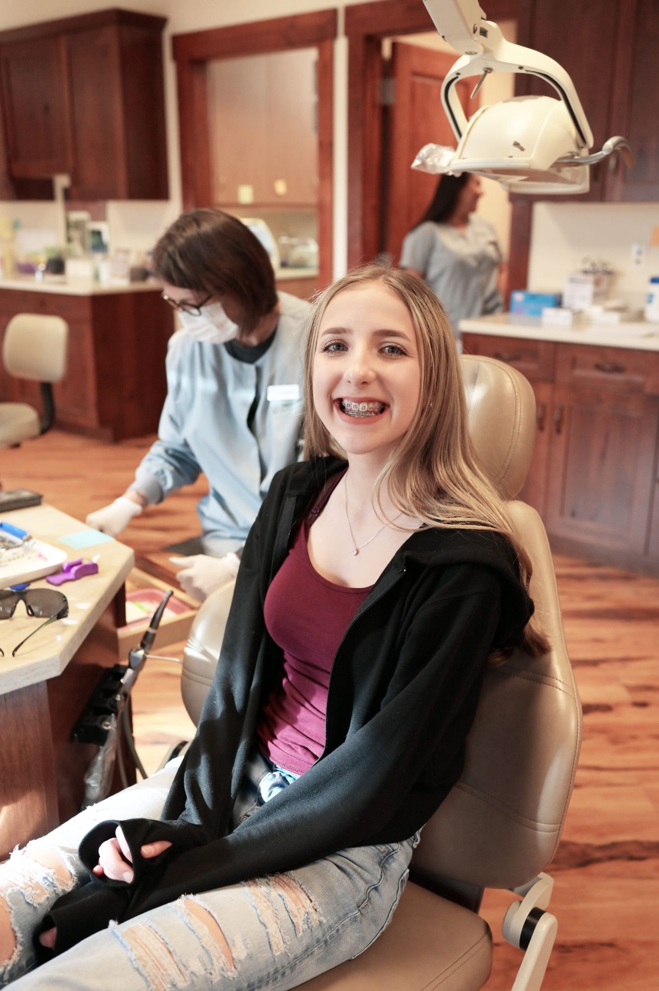 Teen patient in the dental chair